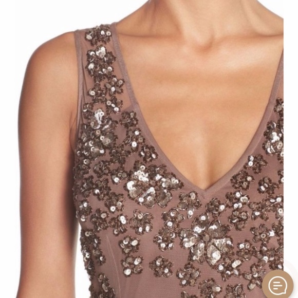 Aidan Mattox beaded sleeveless VNeck gown - Picture 2 of 7